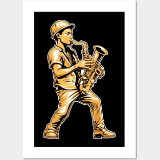 Saxophon-Serenade auf der Baustelle: Golden Harmony Posters and Art